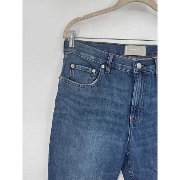 Everlane The Summer Jean Size 29 Regular Blue Wash Straight Leg Distressed Ankle - Picture 11 of 12
